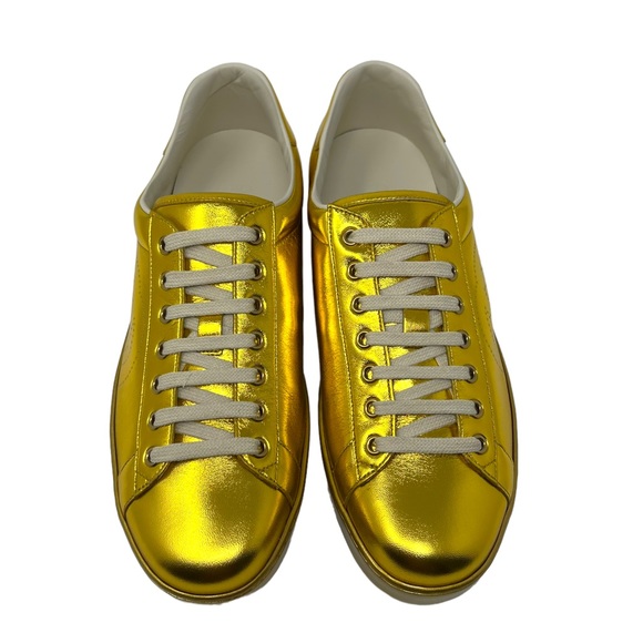 GUCCI Ace Gold Metallic Low-Top Sneaker 599147 - Picture 6 of 13